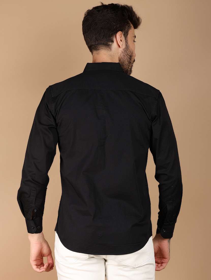 men solid long sleeve regular fit shirt - 21607238 - Standard Image - 3