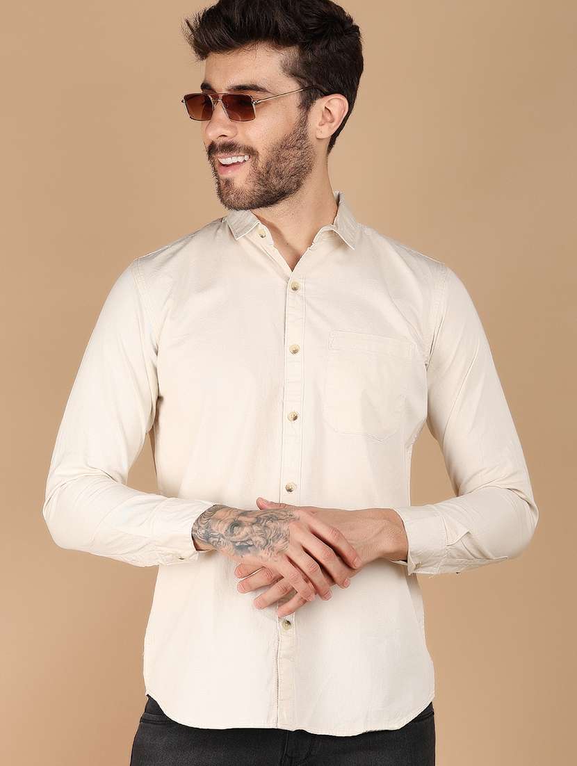 men solid long sleeve collared shirt - 21607239 - Zoom Image - 0