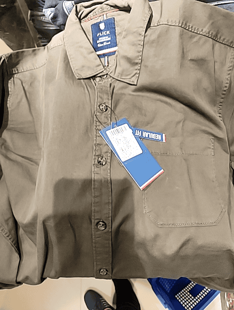 olive twill casual shirt - 21607241 - Zoom Image - 0