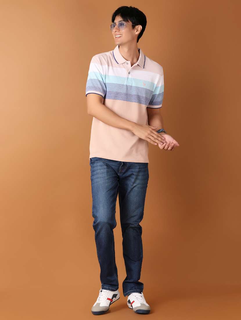 men short sleeves color block polo t-shirt - 21607322 -  Standard Image - 3