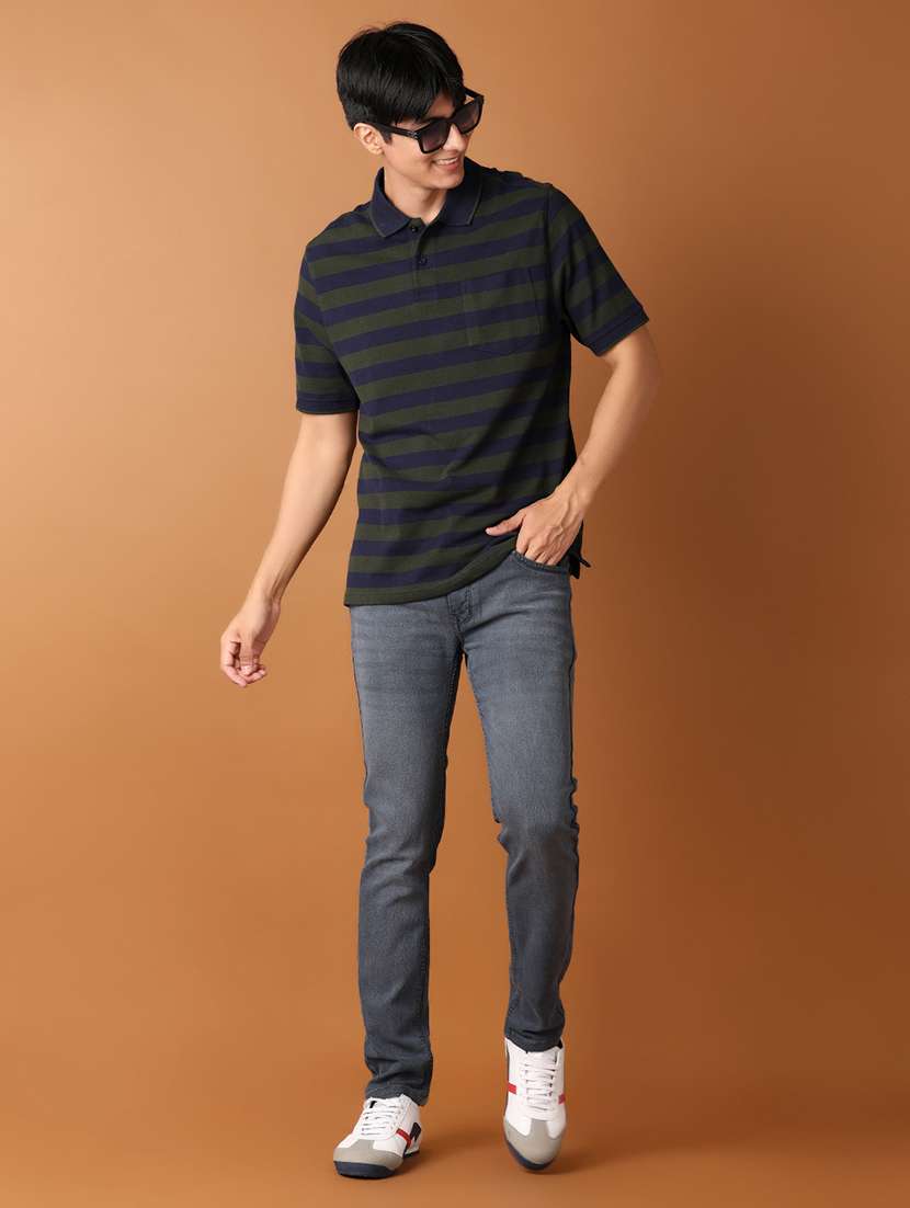 navy blue cotton front print tshirt - 21607324 -  Standard Image - 3