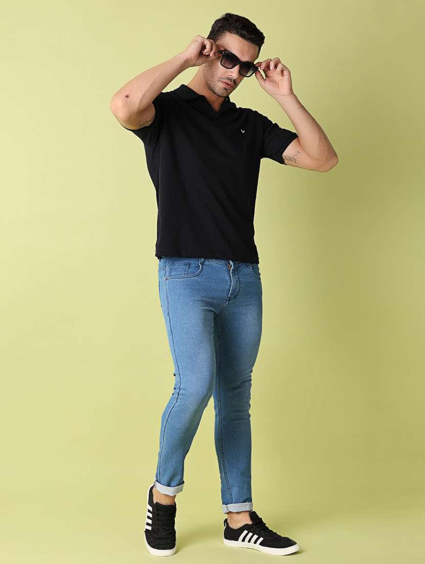 men regular fit plain short sleeve polo t-shirt - 21607333 -  Standard Image - 3