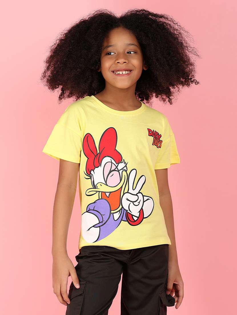 girls printed round neck tee