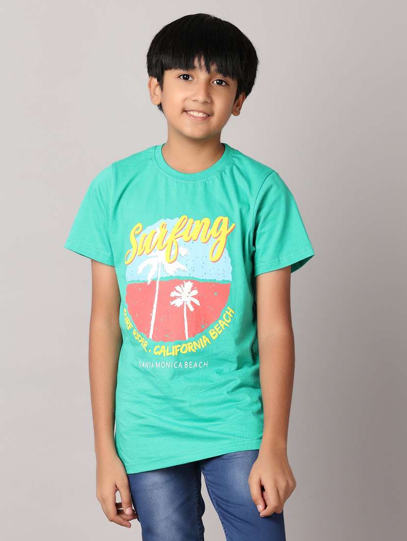 boys front print short sleeve t-shirt