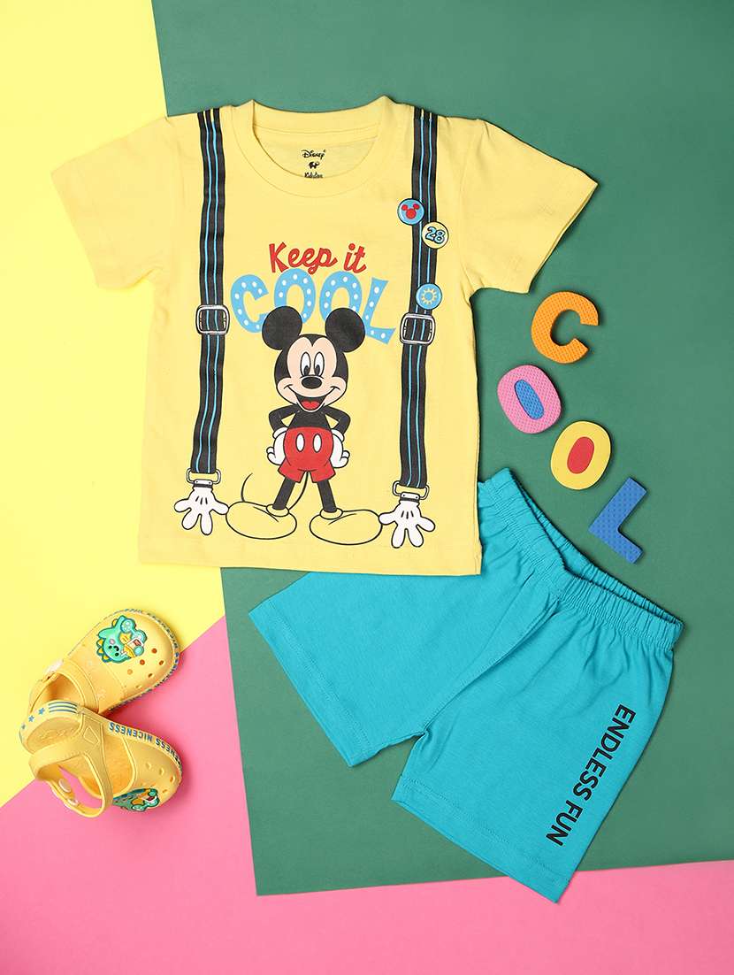 kids graphic printed shorts set 
