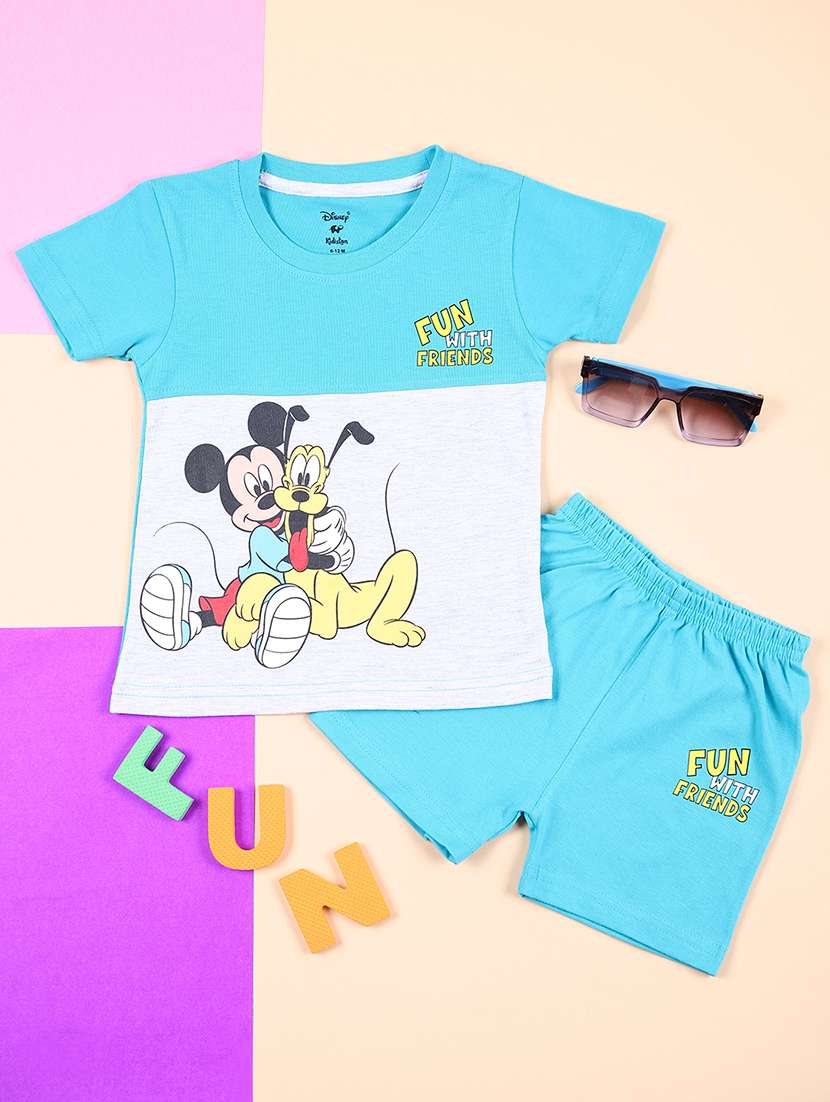 kids graphic printed shorts set 