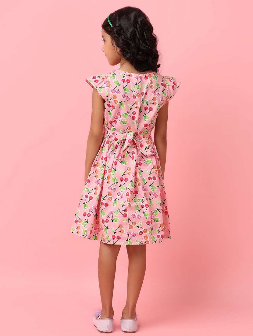 girls printed round neck cotton frock - 21607437 -  Standard Image - 3