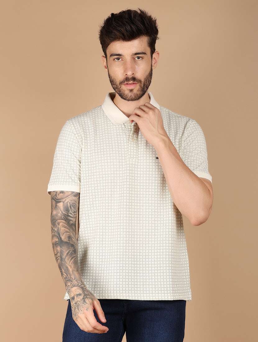 men short sleeves printed polo t-shirt