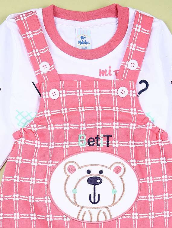 boys pink printed dungaree - 21607489 -  Standard Image - 3