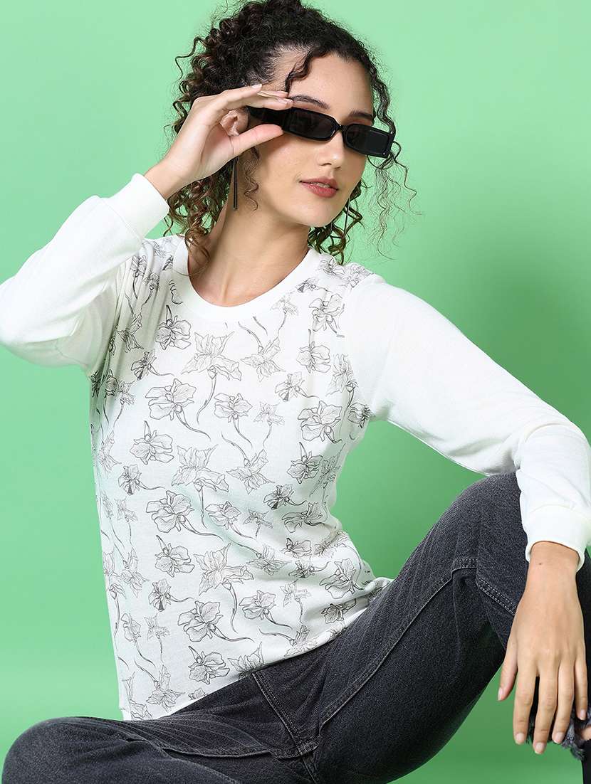 women printed long sleeves pullover - 21607518 -  Standard Image - 3