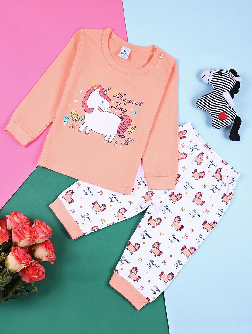 girls printed round neck full length sets - 21607520 -  Zoom Image - 0