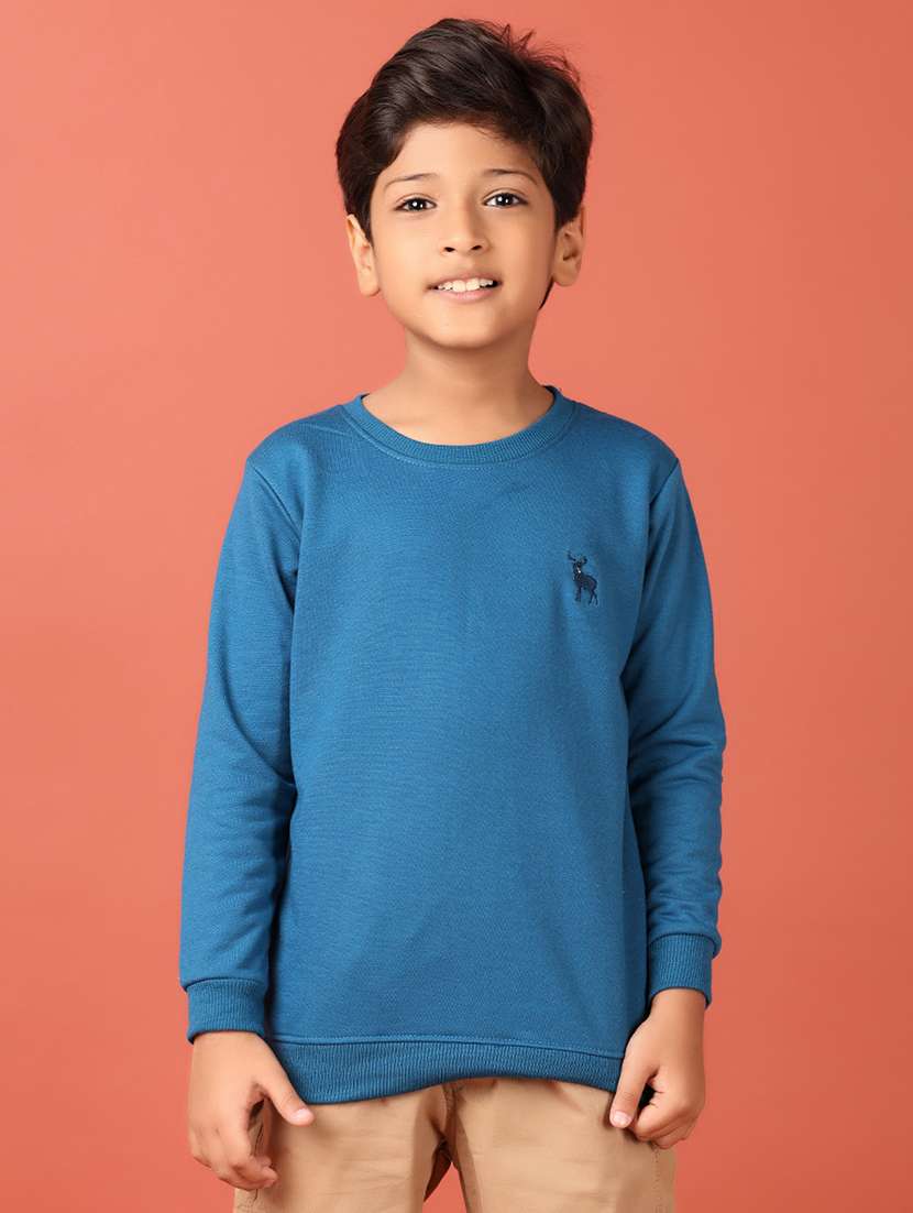 boys solid long sleeve sweatshirt