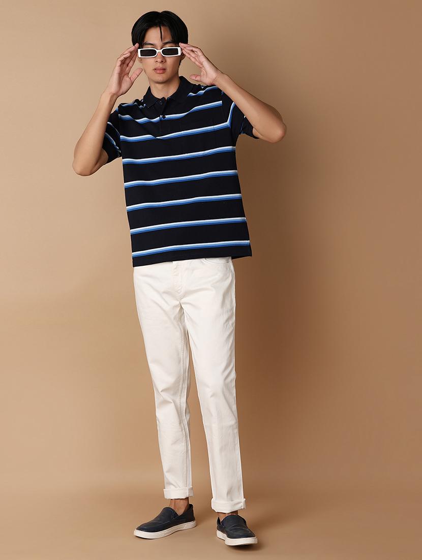 men striped short sleeve polo t-shirt - 21607554 - Standard Image - 3