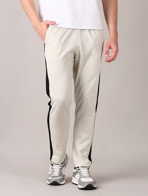 men mid rise side taped ankle length track pant - 21607578 - Standard Image - 0