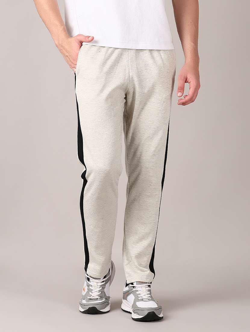 men mid rise side taped ankle length track pant - 21607578 - Zoom Image - 0