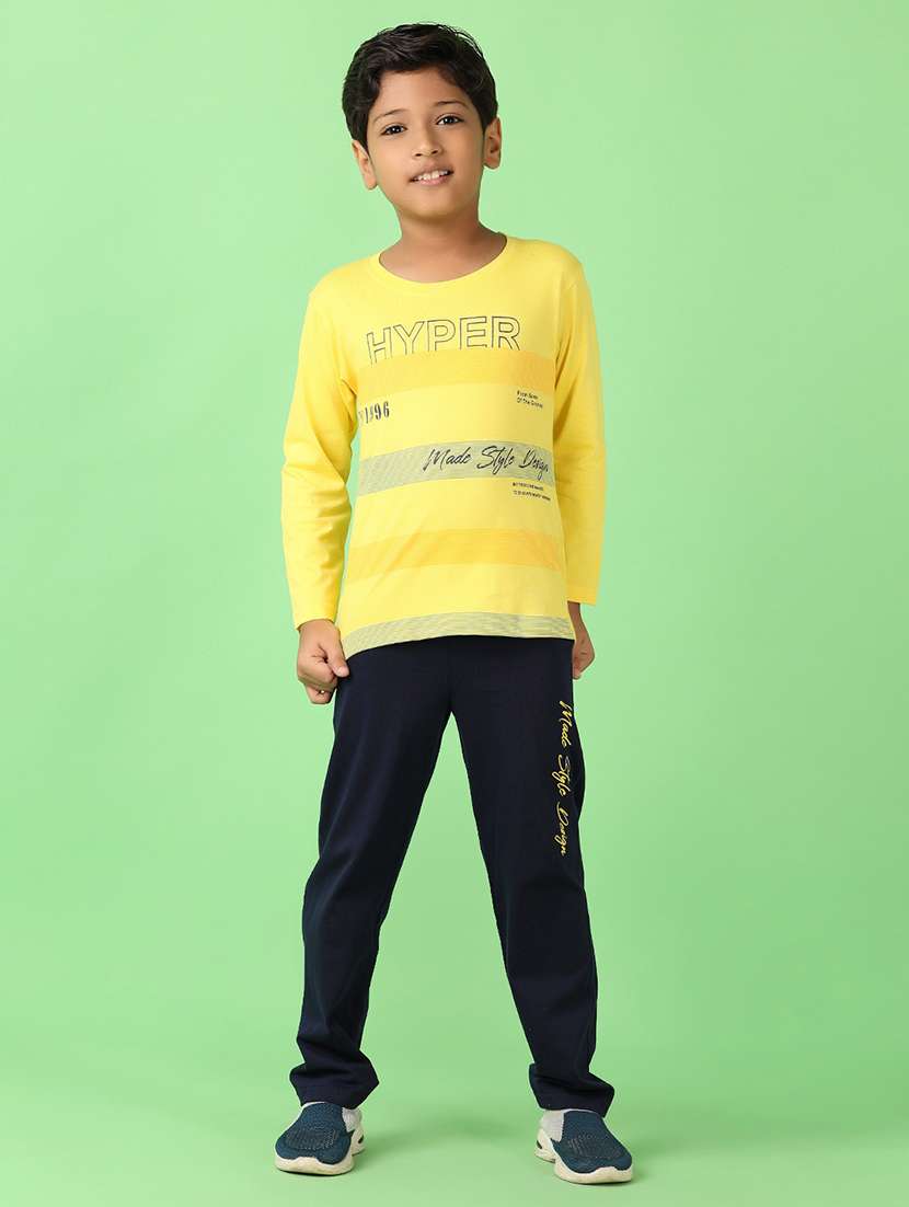 boys typographiy round neck full length sets - 21607592 -  Zoom Image - 0
