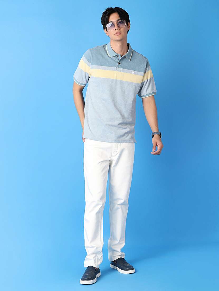 men striped short sleeve polo t-shirt - 21607617 -  Standard Image - 3