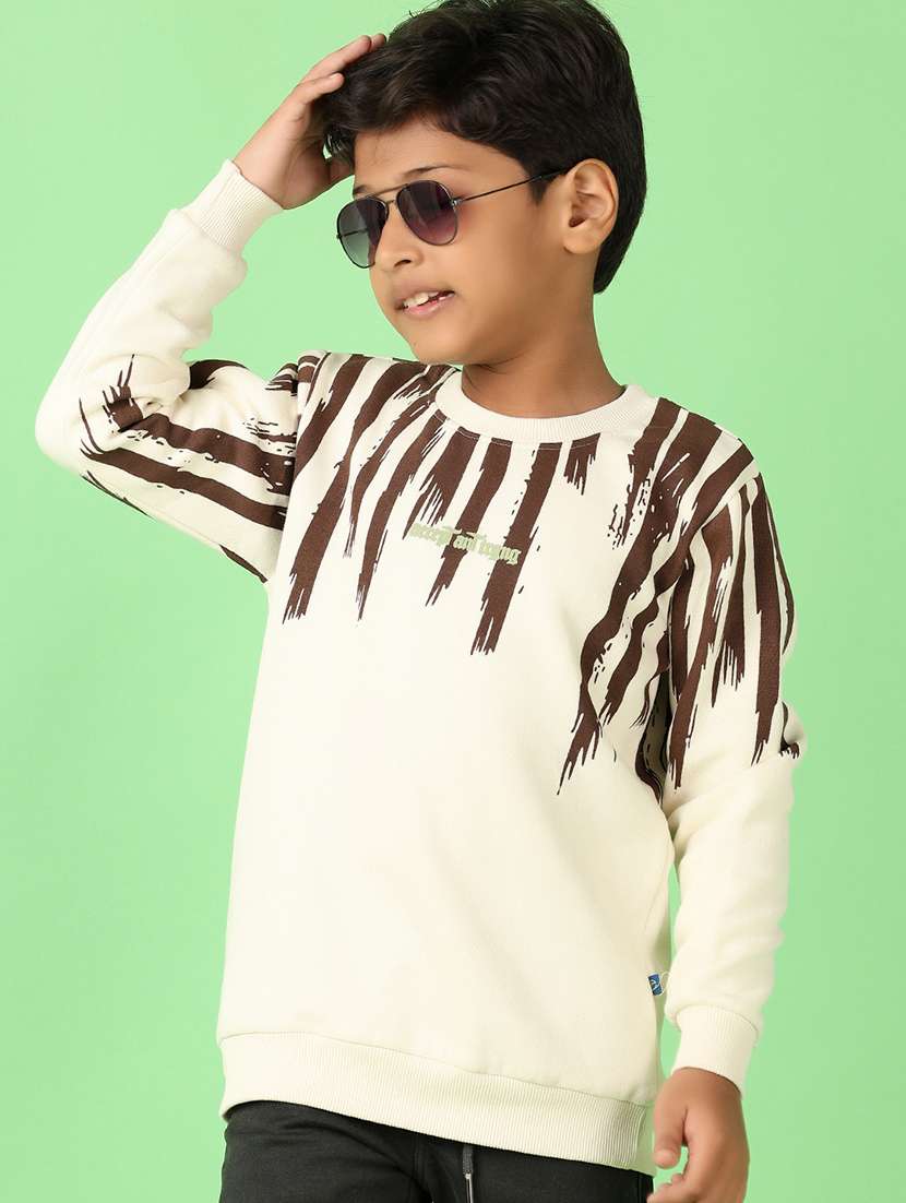 cream cotton fleece sweatshirt - 21607648 - Zoom Image - 0