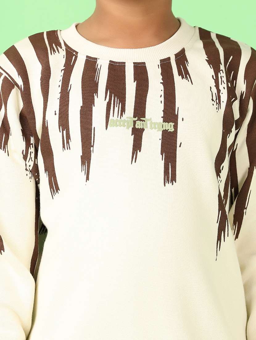 cream cotton fleece sweatshirt - 21607648 - Standard Image - 3