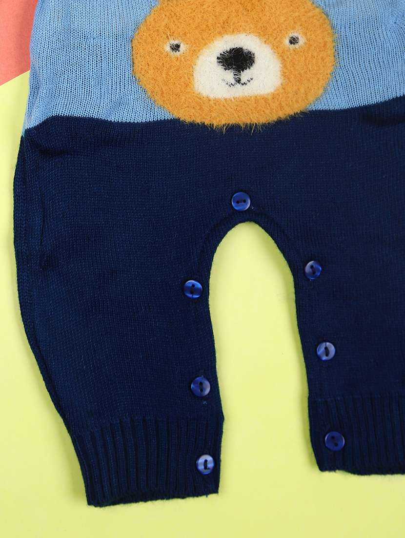 kids unisex blue self design rompers - 21607665 -  Standard Image - 3