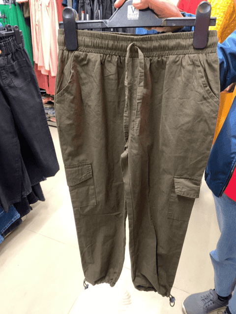 olive poplin trouser - 21607671 - Standard Image - 0