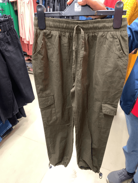 olive poplin trouser - 21607671 - Zoom Image - 0