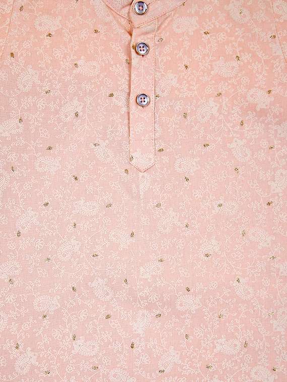 boys mandarin neck printed kurta pyjama set  - 21607677 -  Standard Image - 3