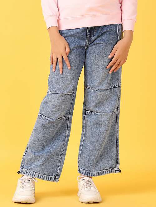 girls plain mid rise denim jeans - 21607683 -  Standard Image - 0