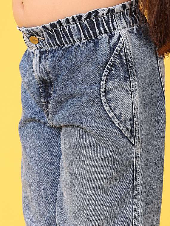 girls plain mid rise denim jeans - 21607683 -  Standard Image - 5