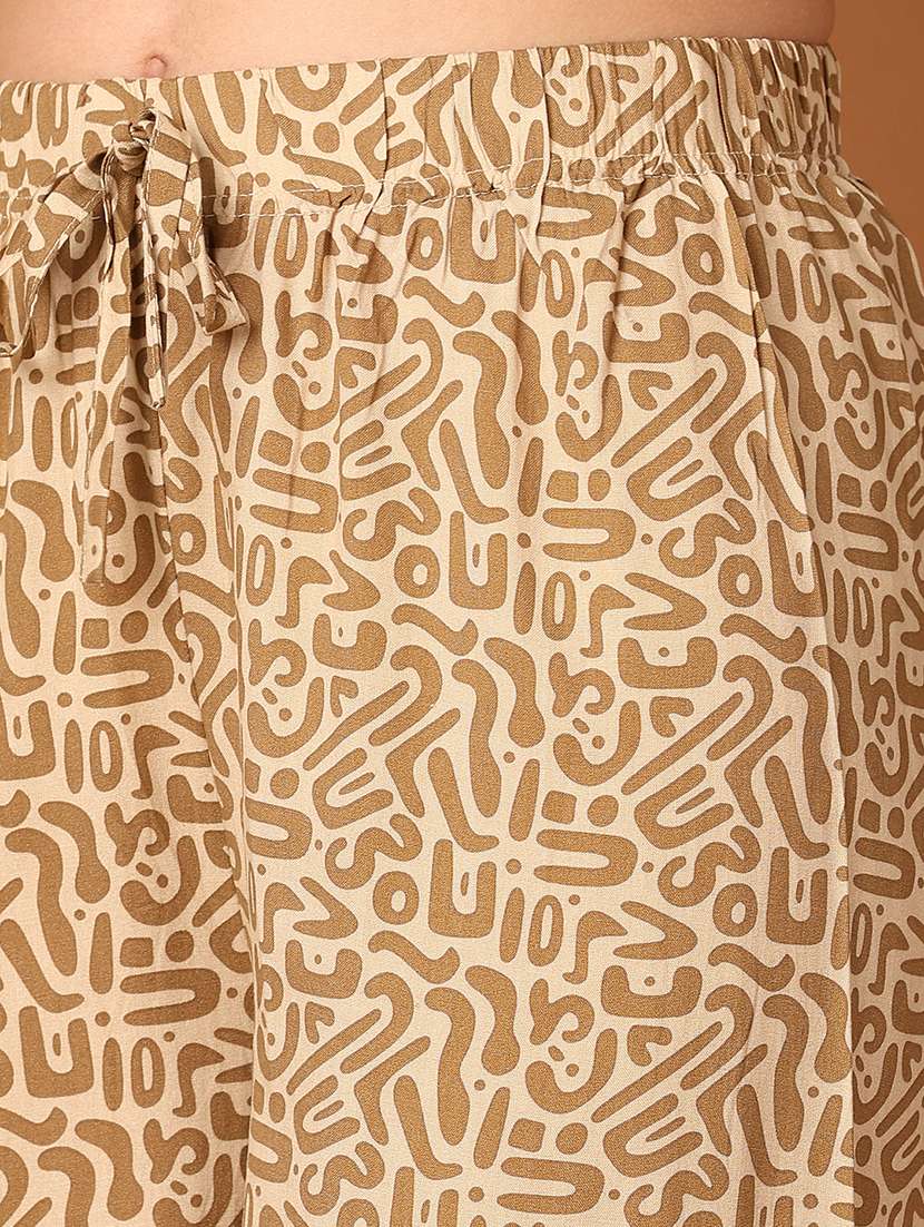 women printed high rise calf length palazzo - 21607689 - Standard Image - 5