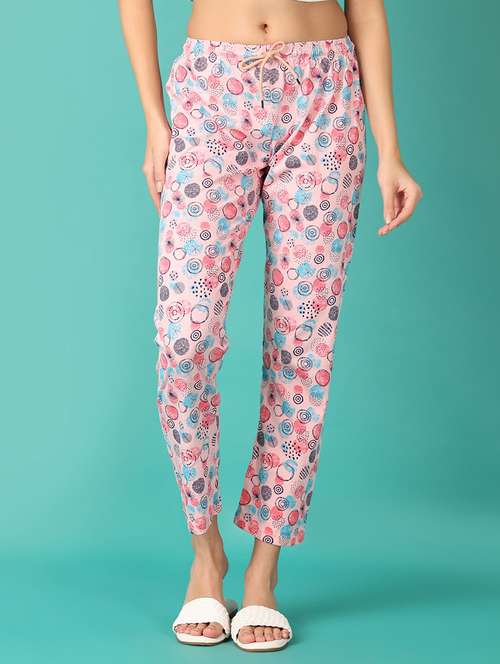 women peach printed pajama - 21607702 - Standard Image - 0