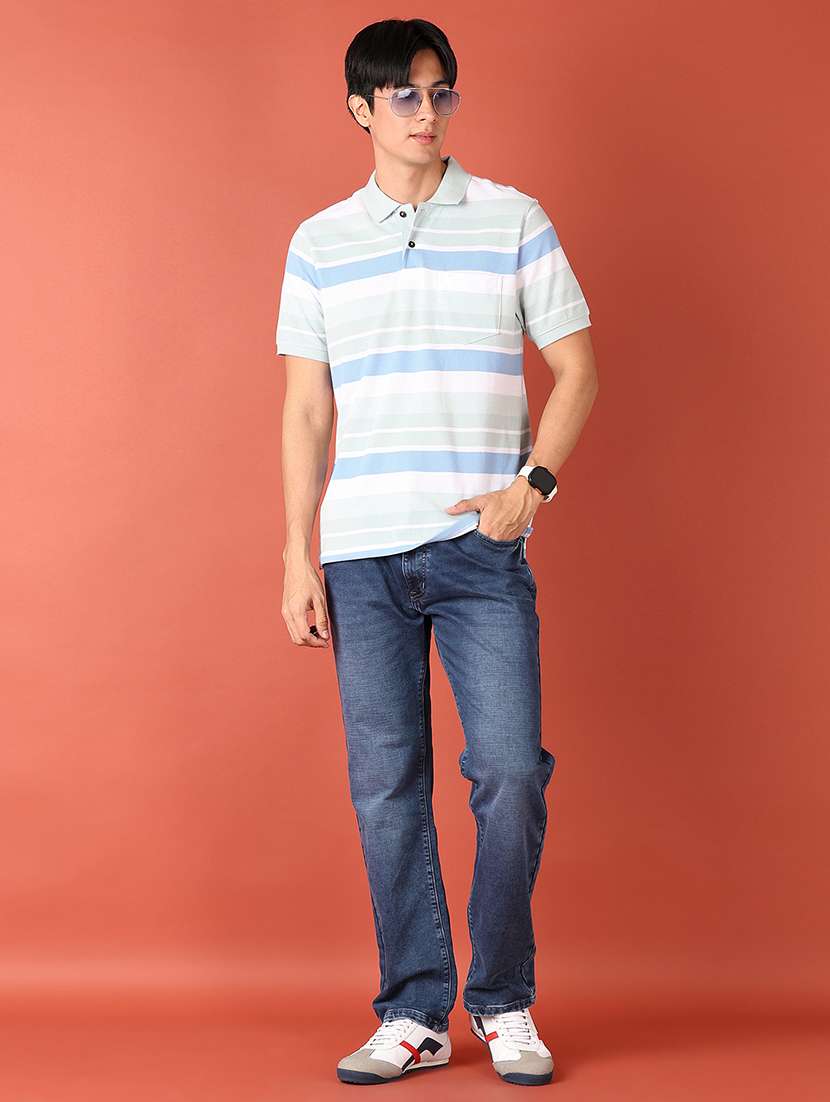 men striped short sleeve polo t-shirt - 21607707 -  Standard Image - 3
