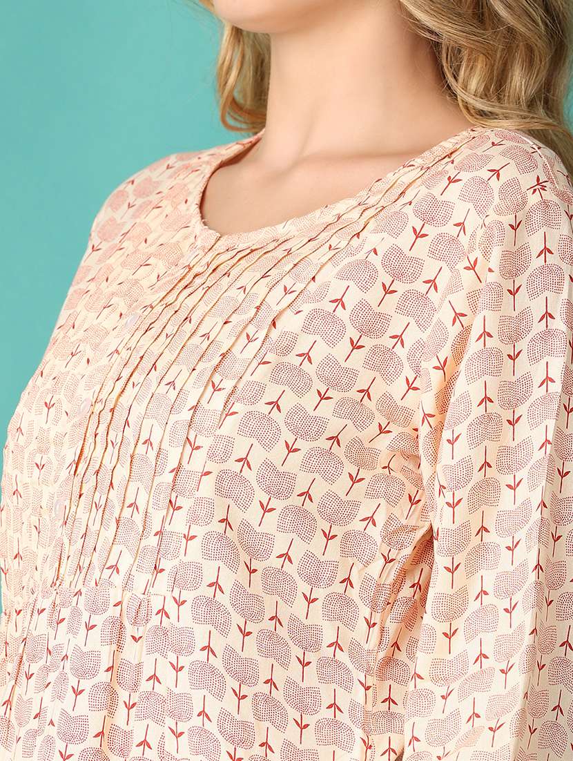 women printed round neck straight kurti - 21607713 -  Standard Image - 5