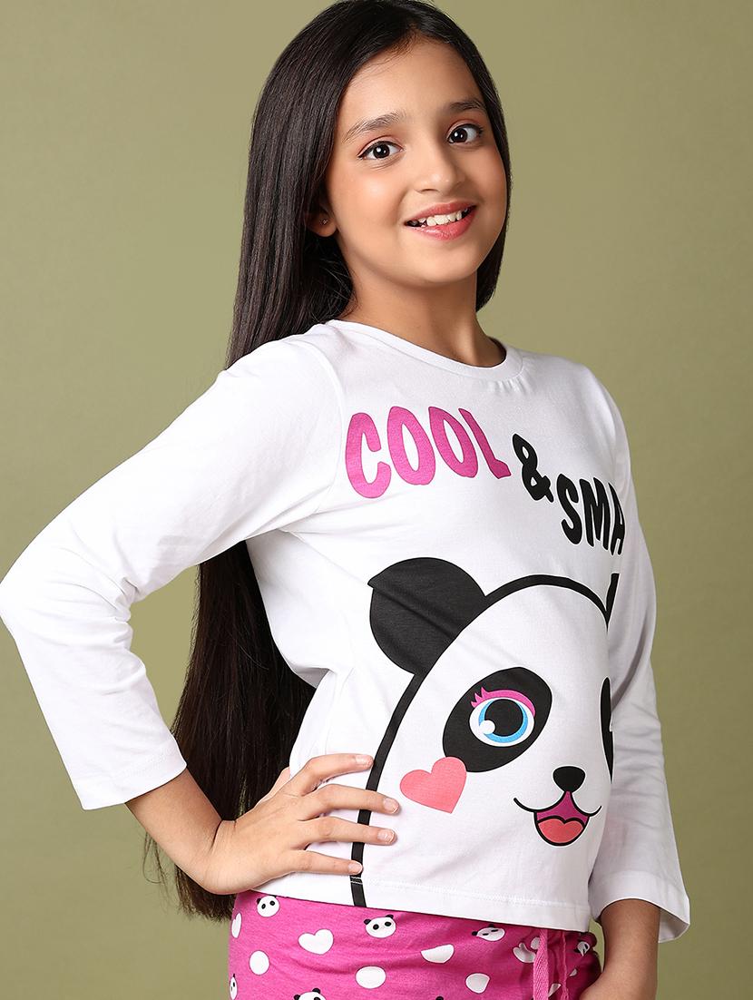 girls printed nightwear pyjama set - 21607754 - Standard Image - 3