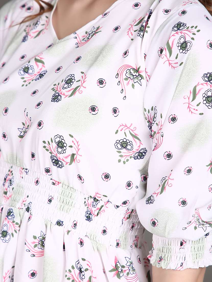 women white floral printed fit & flare dress - 21607847 -  Standard Image - 5