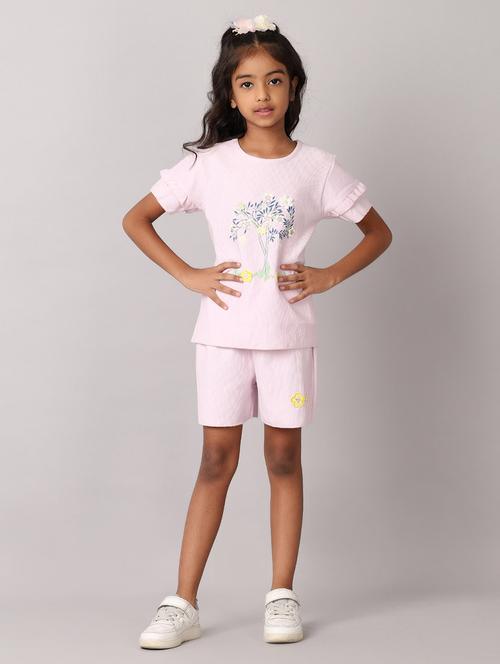girls floral print shorts twin set - 21607895 - Standard Image - 0