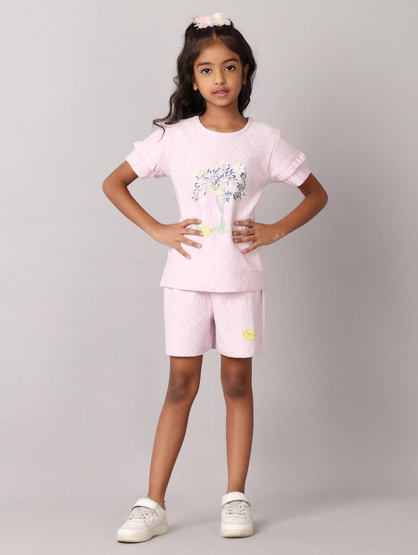 girls floral print shorts twin set - 21607895 - Zoom Image - 0