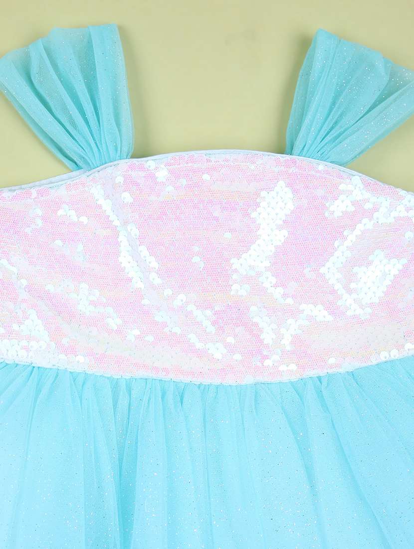 girls flare net frock - 21607899 -  Standard Image - 3