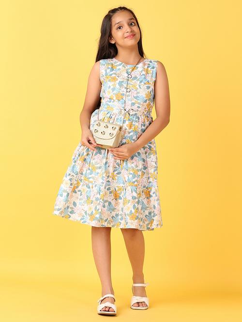 girls printed sleeveless cotton frock - 21607907 -  Standard Image - 0