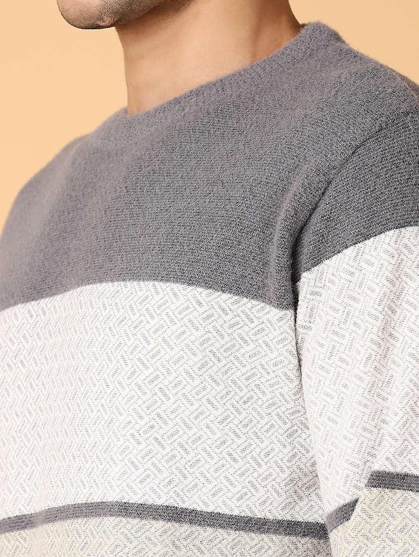 men color blokced long sleeve regular fit pullover - 21607909 -  Standard Image - 3