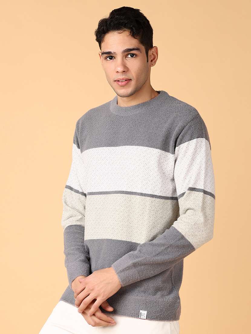men color blokced long sleeve regular fit pullover - 21607909 -  Standard Image - 5