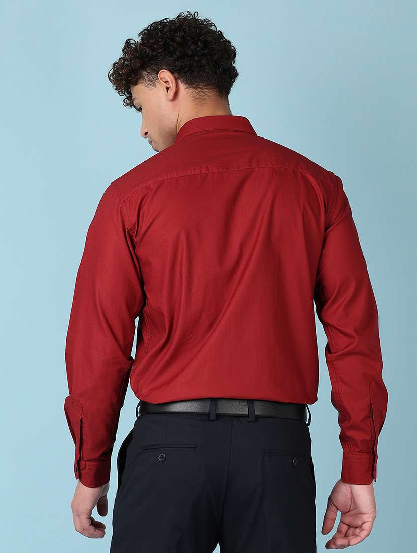 men long sleeves solid formal shirt - 21607918 -  Standard Image - 3