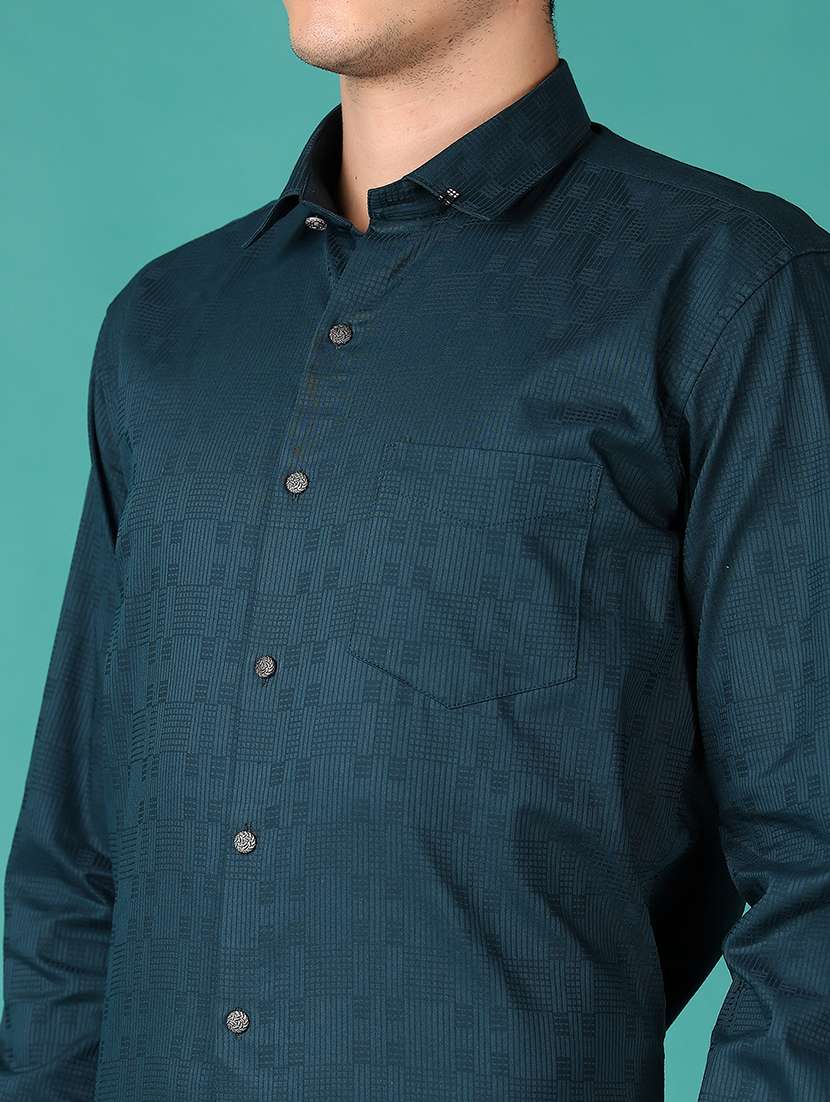 men long sleeves self design formal shirt - 21607920 -  Standard Image - 5