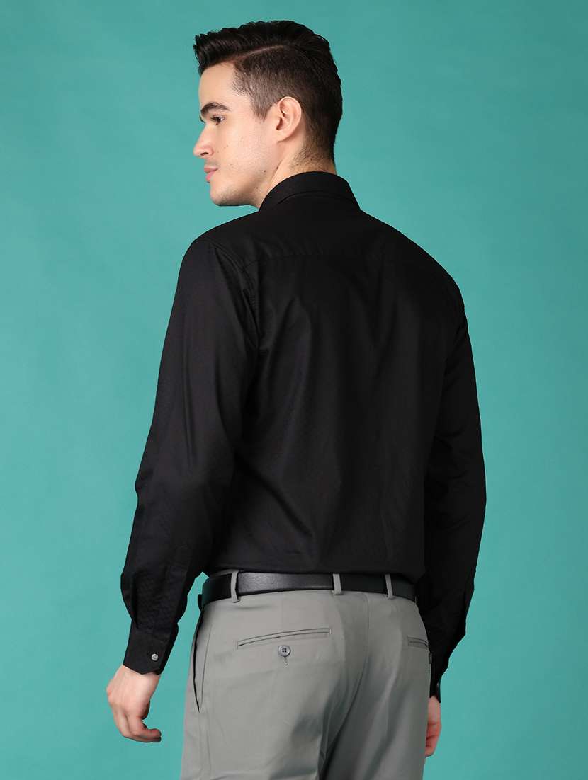 men long sleeves self design formal shirt - 21607924 -  Standard Image - 3