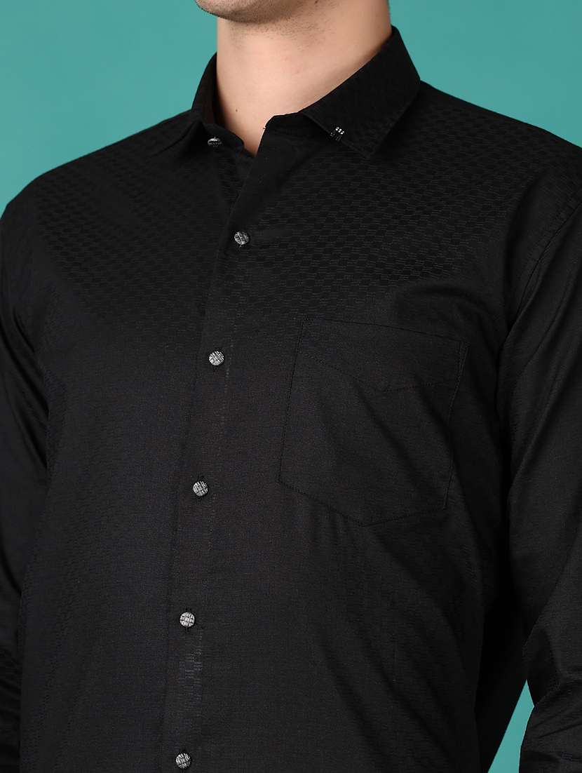 men long sleeves self design formal shirt - 21607924 -  Standard Image - 5