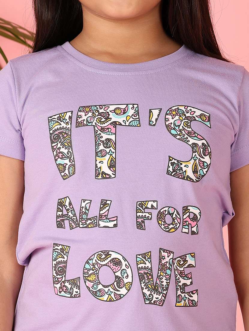 girls printed round neck cotton tee - 21607934 -  Standard Image - 5