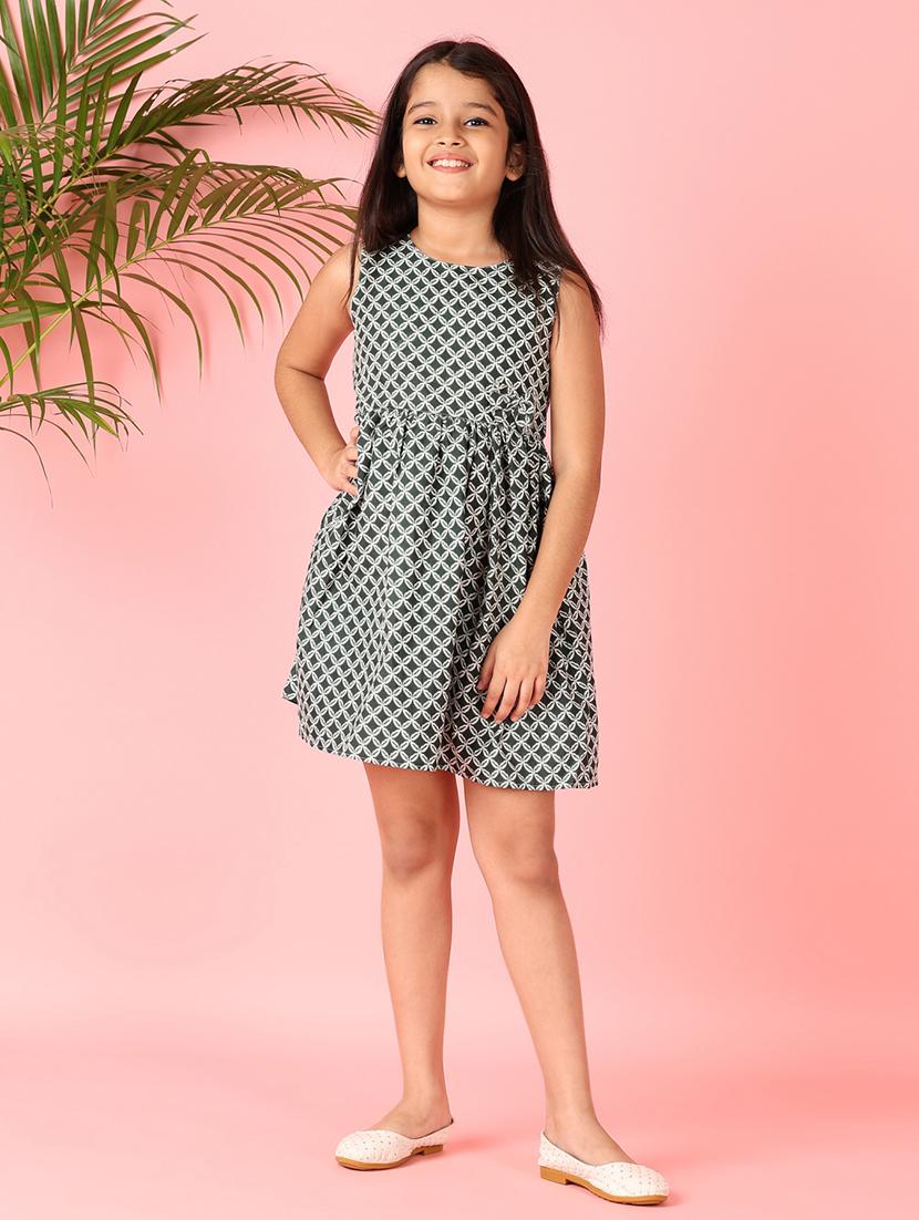 girls printed sleeveless cotton frock - 21607947 - Zoom Image - 0