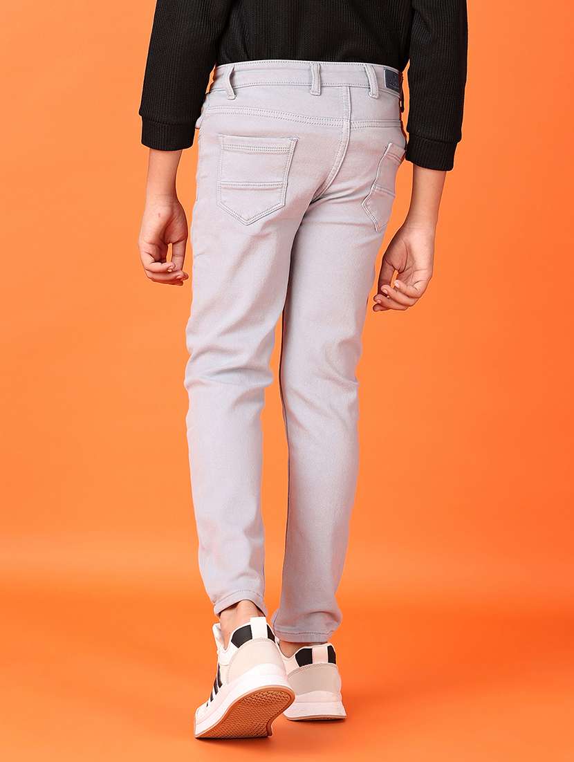 grey cotton plain jeans - 21607981 -  Standard Image - 3