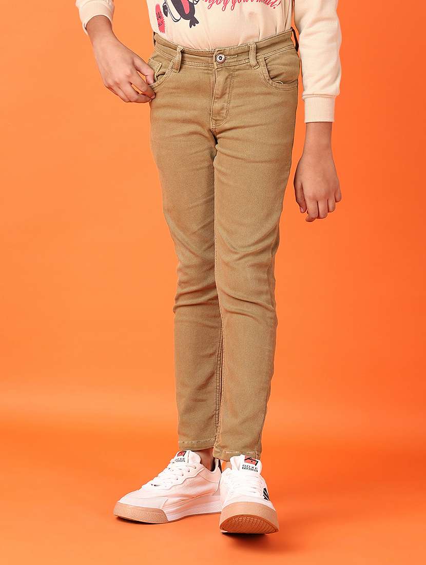 boys mid rise plain jeans