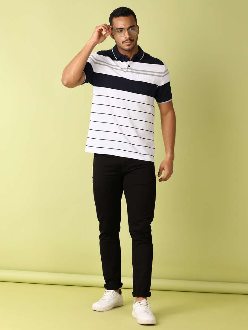 men short sleeves plain striped t-shirt  - 21608006 -  Standard Image - 3